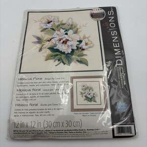 Dimensions Hibiscus Floral Crewel Embroidery Kit 1544 Hummingbird Lena Liu 12x12
